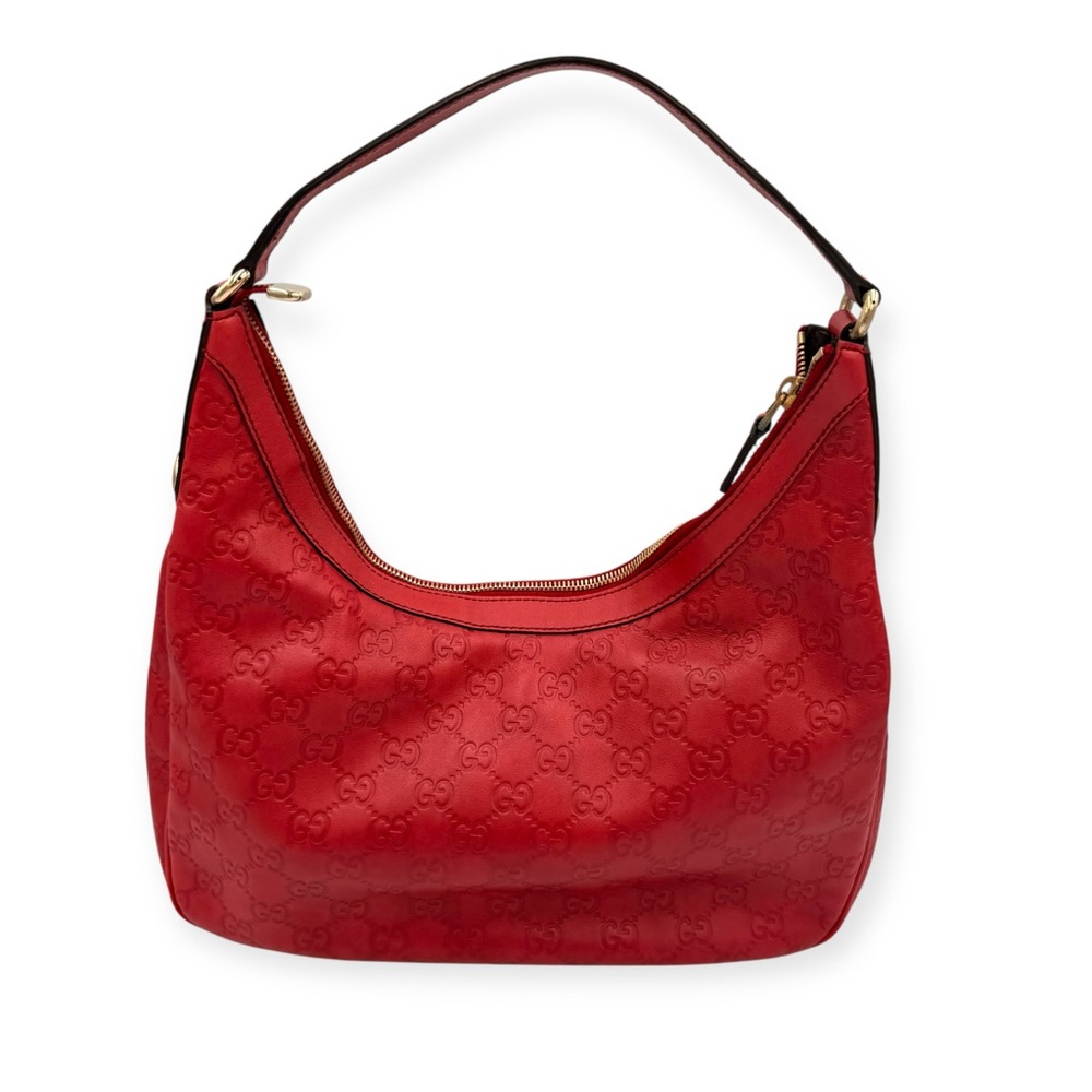 Gucci Guccissima Charmy Hobo Bag Red Leather - Picture 5 of 15
